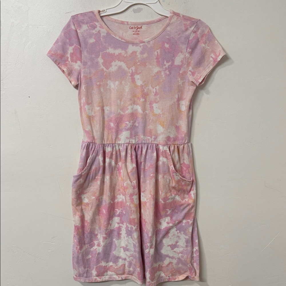 Cat & Jack Pink Tie-Dye Kids Dress